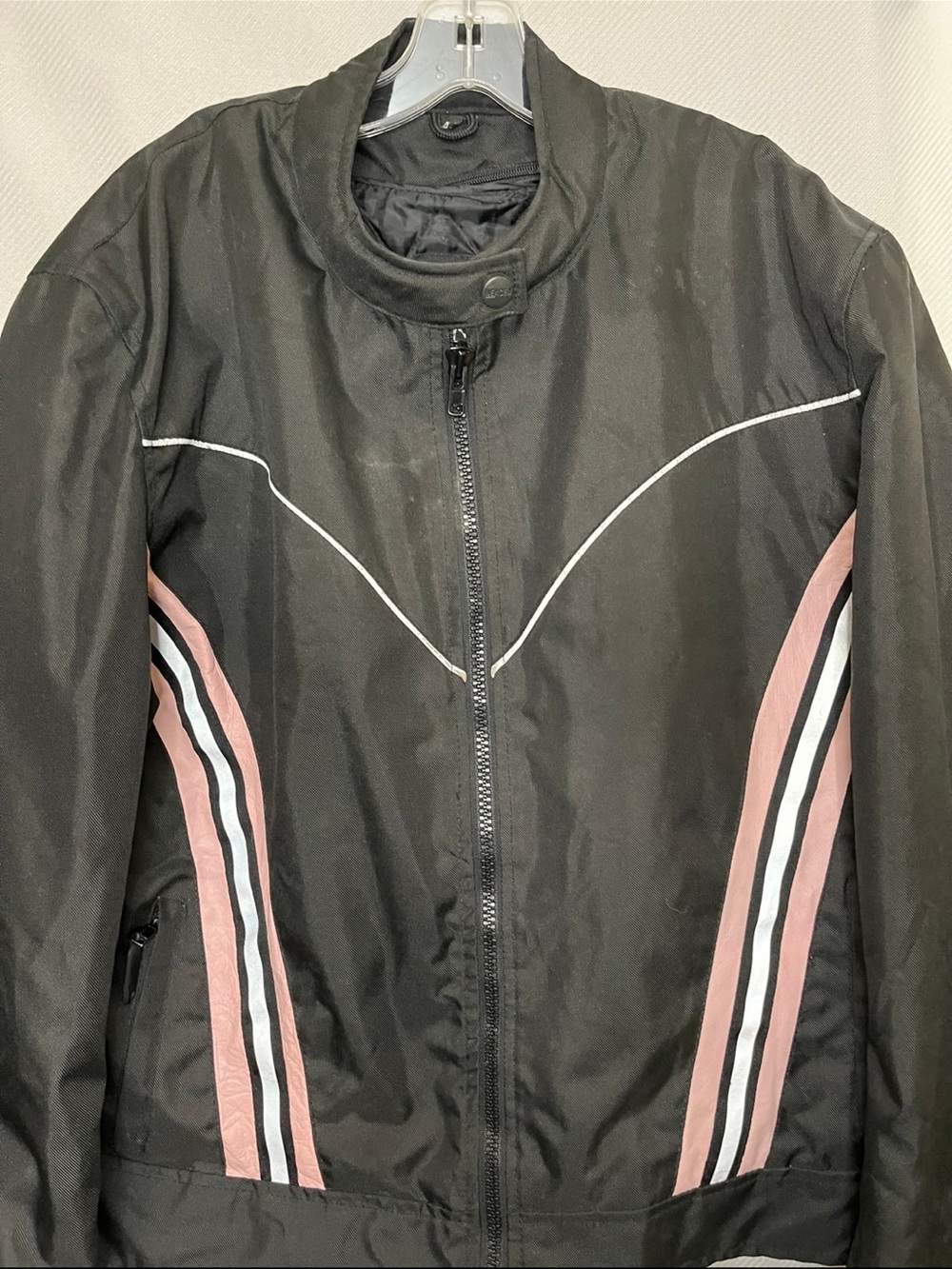 NEXGEN Black Men’s Motorcycle type Zip Front Jacket with accent stripes 4X